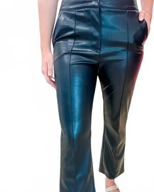 NEW LALAVON mid rise leather pants in jet black